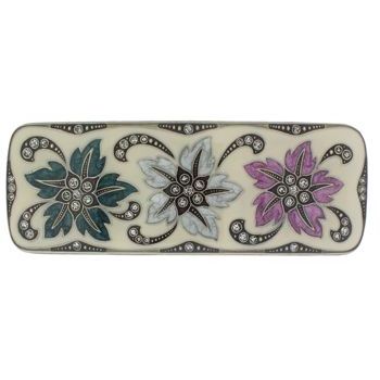 H-n-W- Enamel Rec Flower Barrette (1) - Multi Color