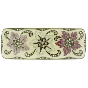 H-n-W- Enamel Rec Flower Barrette (1) - Lilac