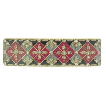 H-n-W- Enamel Geometric Barrette (1) - Black w/ Burgundy