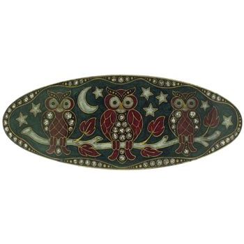 H-n-W- Enamel Owl Barrette (1) - Green