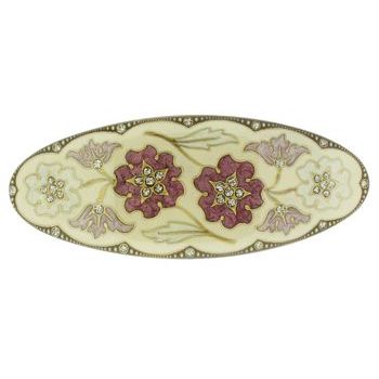 H-n-W- Enamel Flower Oval Barrette (1) - Lilac