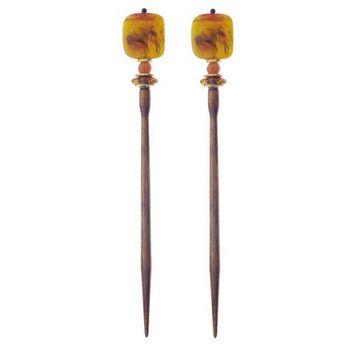 Mei Fa - Hairstyx - Honey - Long Brown Hairsticks - (Set of 2)
