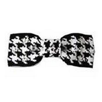 Tarina Tarantino - Gotham City - Houndstooth Ribbon Bow Barrette with Swarovski Crystals