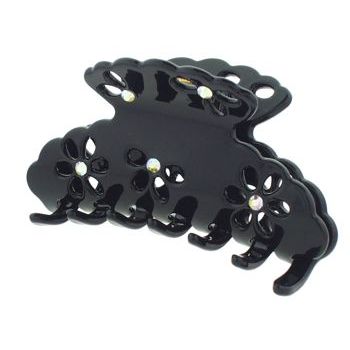 Karen Marie - Black Claw w/Crystals & Flower Cut Out (1)