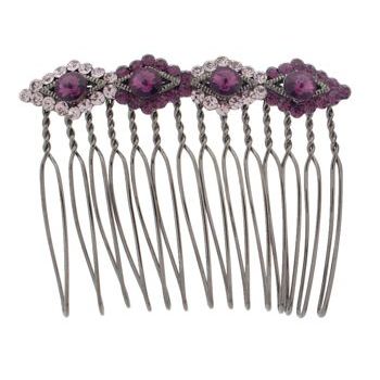 Karen Marie - Diamond Cut Wire Tooth Crystal Comb - Amethyst (1)