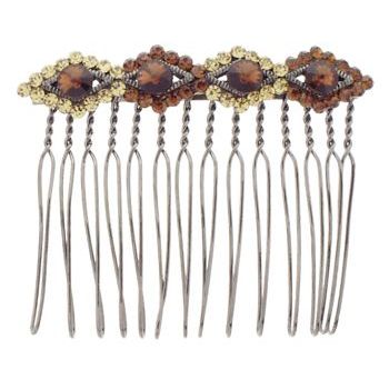 Karen Marie - Diamond Cut Wire Tooth Crystal Comb - Topaz (1)