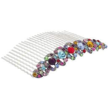 Karen Marie - Crystal Filigree Swirl Comb - Rainbow (1)
