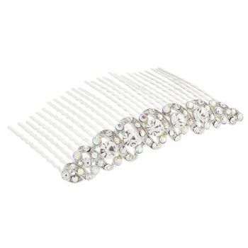 Karen Marie - Crystal Filigree Swirl Comb - White AB (1)