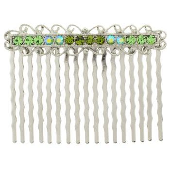 Karen Marie - Antique Crystal Comb - Peridot (1)