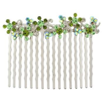 Karen Marie - Crystal Flower Vine Comb - Peridot (1)