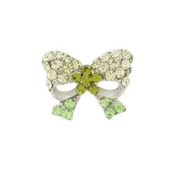 Karen Marie - Floating Crystal Bow Clip - Peridot (1)