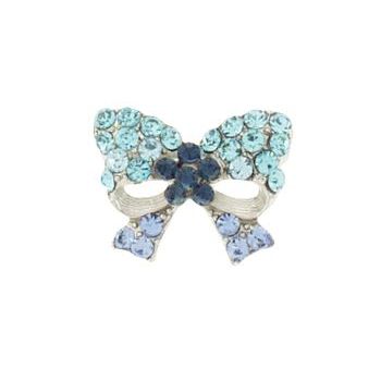 Karen Marie - Floating Crystal Bow Clip - Blue (1)