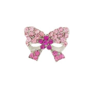 Karen Marie - Floating Crystal Bow Clip - Pink (1)