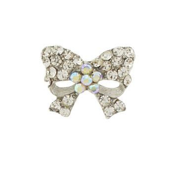 Karen Marie - Floating Crystal Bow Clip - White (1)