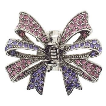 Karen Marie - Crystal Bow Claw Clip - Amethyst (1)