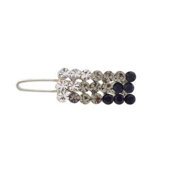 Karen Marie - Crystal Bar Mini Barrette - Black (1)