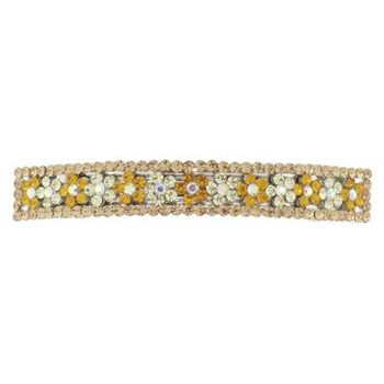 Karen Marie - Austrian Crystal Flower Barrette - Golden Amber (1)