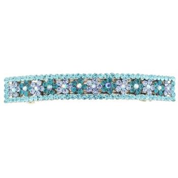 Karen Marie - Austrian Crystal Flower Barrette - Blue (1)