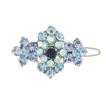 Karen Marie - Victorian Crystal Cluster Barrette - Blue (1)