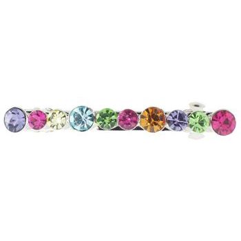Karen Marie - Medium Straight Crystal Barrette - Multi Colored (1)