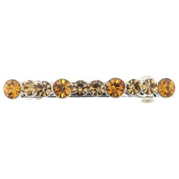 Karen Marie - Medium Straight Crystal Barrette - Amber (1)