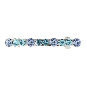 Karen Marie - Medium Straight Crystal Barrette - Blue (1)