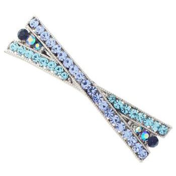 Karen Marie - Criss Cross Crystal Barrette - Blue (1)