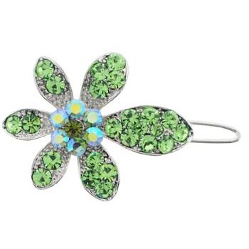 Karen Marie - Tropical Crystal Mini Flower Barrette Clip - Peridot (1)