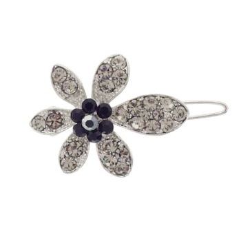Karen Marie - Tropical Crystal Mini Flower Barrette Clip - Black (1)