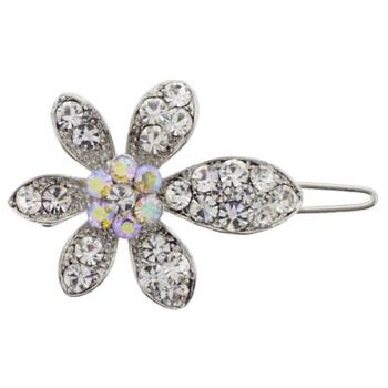 Karen Marie - Tropical Crystal Mini Flower Barrette Clip - White (1)