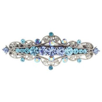 Karen Marie - Crystal Victorian Barrette - Blue (1)