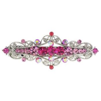 Karen Marie - Crystal Victorian Barrette - Pink (1)