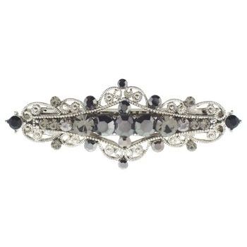 Karen Marie - Crystal Victorian Barrette - Black (1)