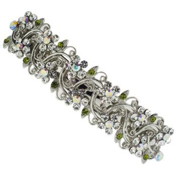 Karen Marie - Crystal Flower Barrette - White Diamond Hue (1)