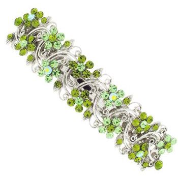 Karen Marie - Crystal Flower Barrette - Peridot (1)