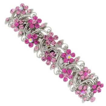 Karen Marie - Crystal Flower Barrette - Shades of Rose (1)