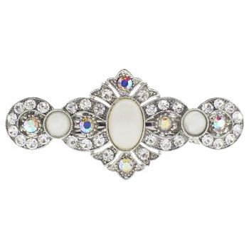 Karen Marie - Crystal Kaladescope Barrette - White (1)