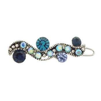 Karen Marie - Mini Crystal Filigree Barrette - Blue (1)