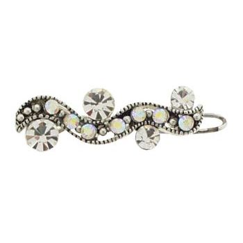 Karen Marie - Mini Crystal Filigree Barrette - White (1)