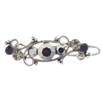Karen Marie - Mini Crystal Filigree Barrette - Smoke (1)