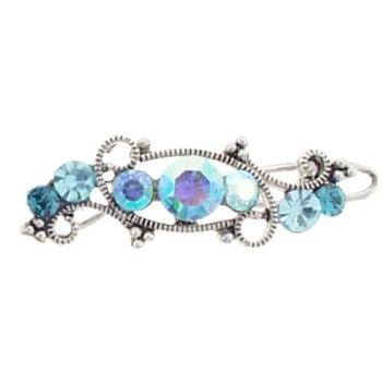 Karen Marie - Mini Crystal Filigree Barrette - Blue (1)