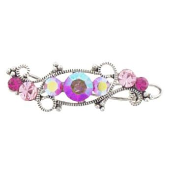 Karen Marie - Mini Crystal Filigree Barrette - Pink (1)