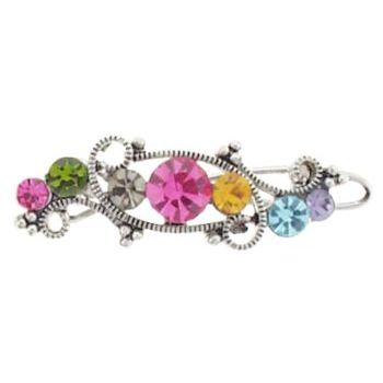 Karen Marie - Mini Crystal Filigree Barrette - Rainbow (1)