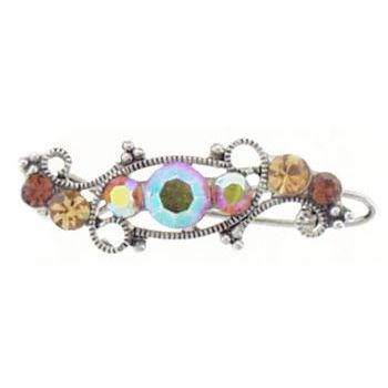Karen Marie - Mini Crystal Filigree Barrette - Topaz (1)
