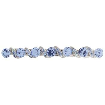 Karen Marie - Large Gem Barrette w/Filigree Wave - Blue (1)