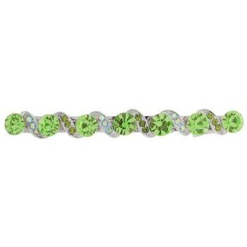 Karen Marie - Large Gem Barrette w/Filigree Wave - Peridot (1)