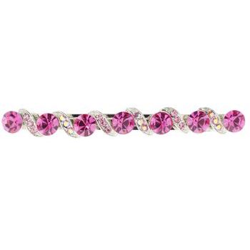Karen Marie - Large Gem Barrette w/Filigree Wave - Pink (1)