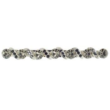 Karen Marie - Large Gem Barrette w/Filigree Wave - Smoke (1)