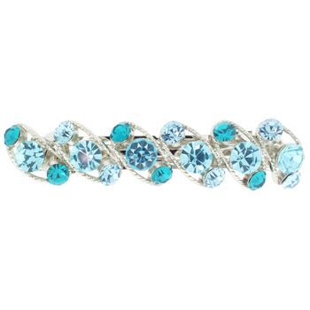 Karen Marie - Large Slant Gem Barrette - Blue (1)
