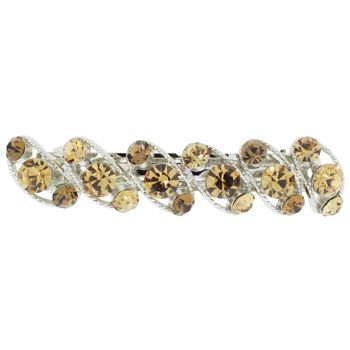 Karen Marie - Large Slant Gem Barrette - Gold (1)